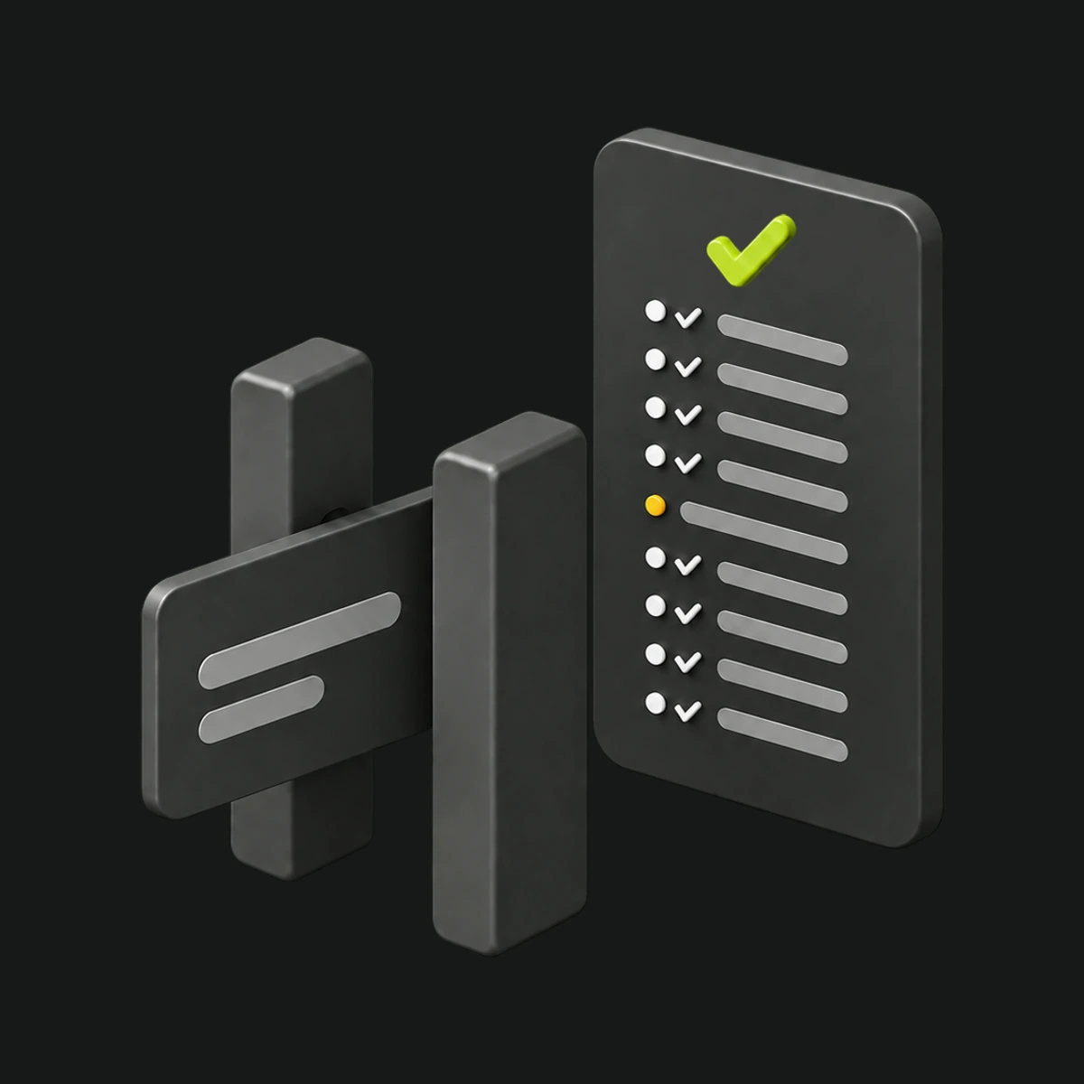 A transaction card passing through checks